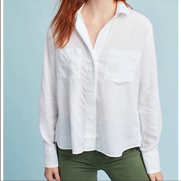 Anthropologie | Cloth & Stone White Split Back Top - Picture 7 of 8